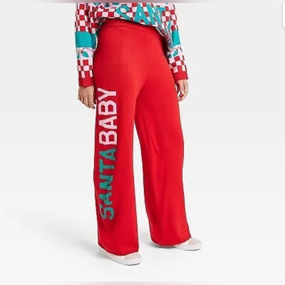2pc Women's Santa Baby Graphic Sweater Pants - Red XL & Matching Sweater XXL - Picture 4 of 6